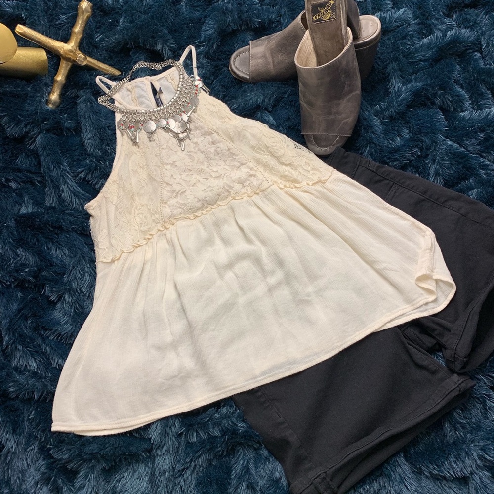 American Eagle cute boho lace baby doll tank top S